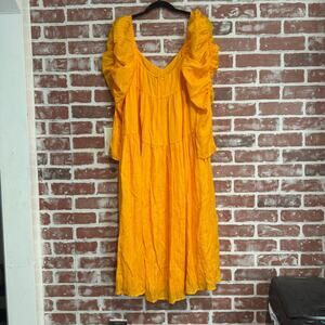 Rejino Pyo x & Other Stories Mulberry Silk Puff Sleeve Midi Dress EU Size 38